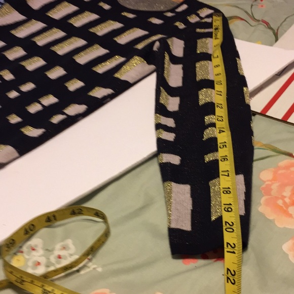 Ann Taylor Geometric Wool Blend Metallic Sweater Size Small - Picture 10 of 10